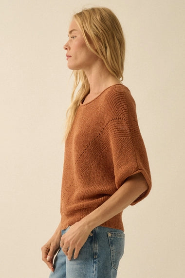 Coral Knit Top