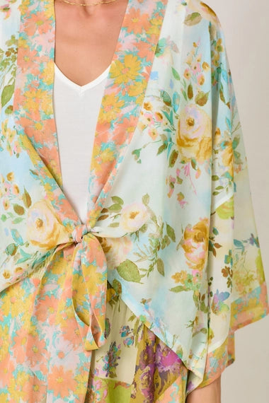 Mixed Print Kimono