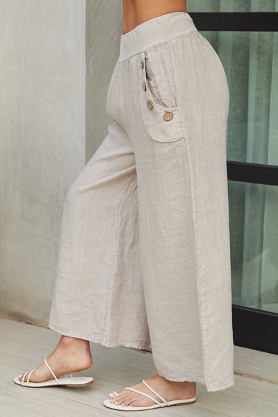Linen Button Pant