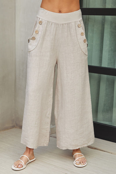 Linen Button Pant