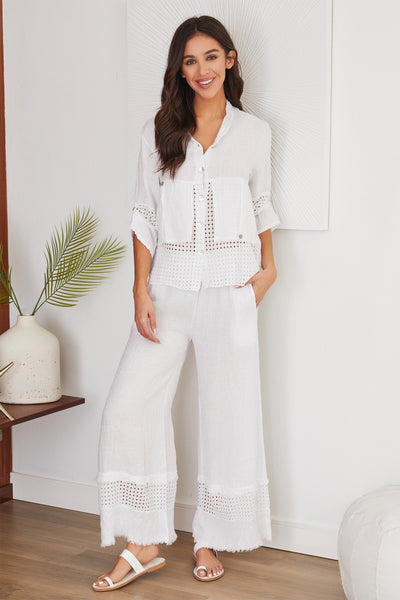 Fringe Eyelet Pants