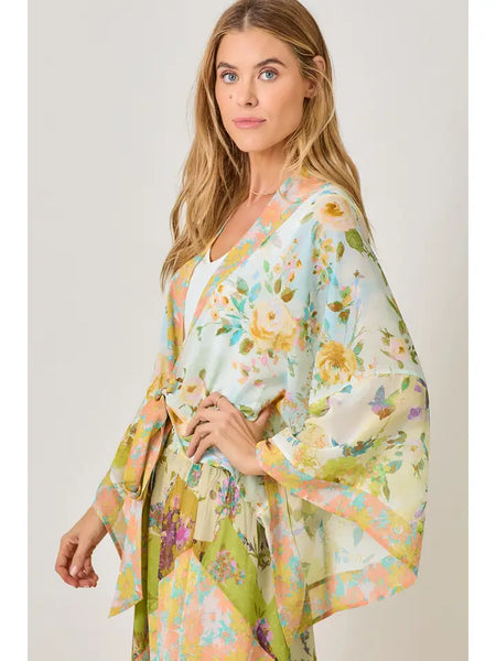 Mixed Print Kimono