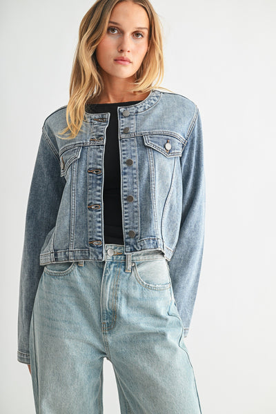 Collarless Jacket