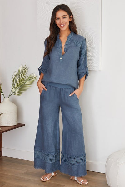 Fringe Eyelet Pants