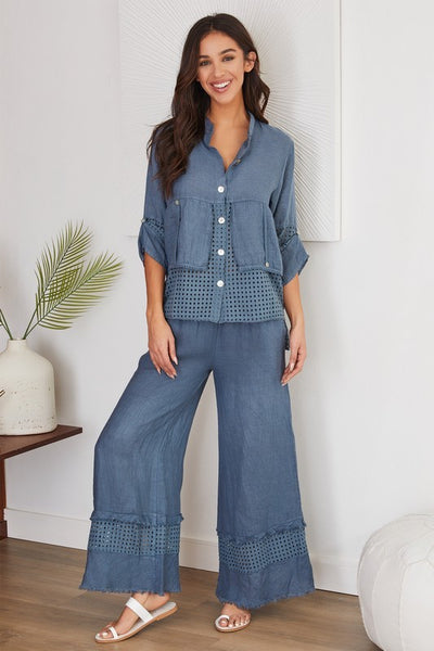Fringe Eyelet Pants