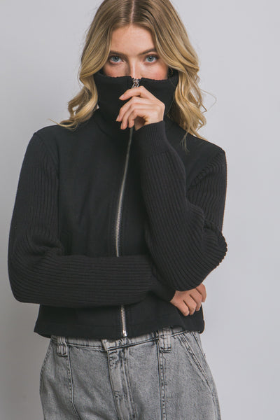 Knit Contrast Jacket