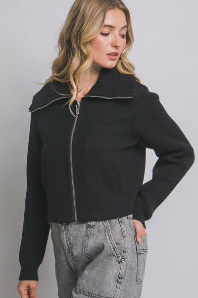 Knit Contrast Jacket