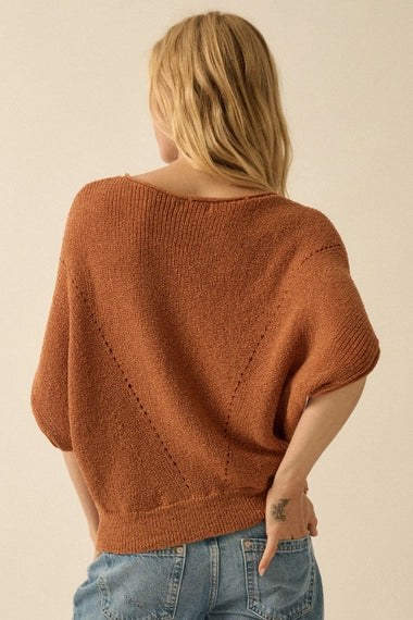 Coral Knit Top