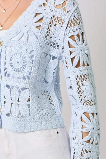 Floral Crochet Cardigan