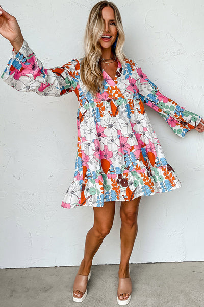 Floral Tiered Mini Dress