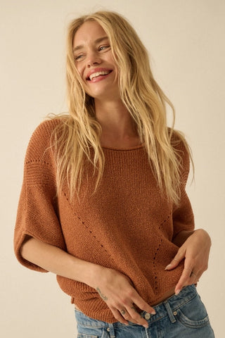 Coral Knit Top